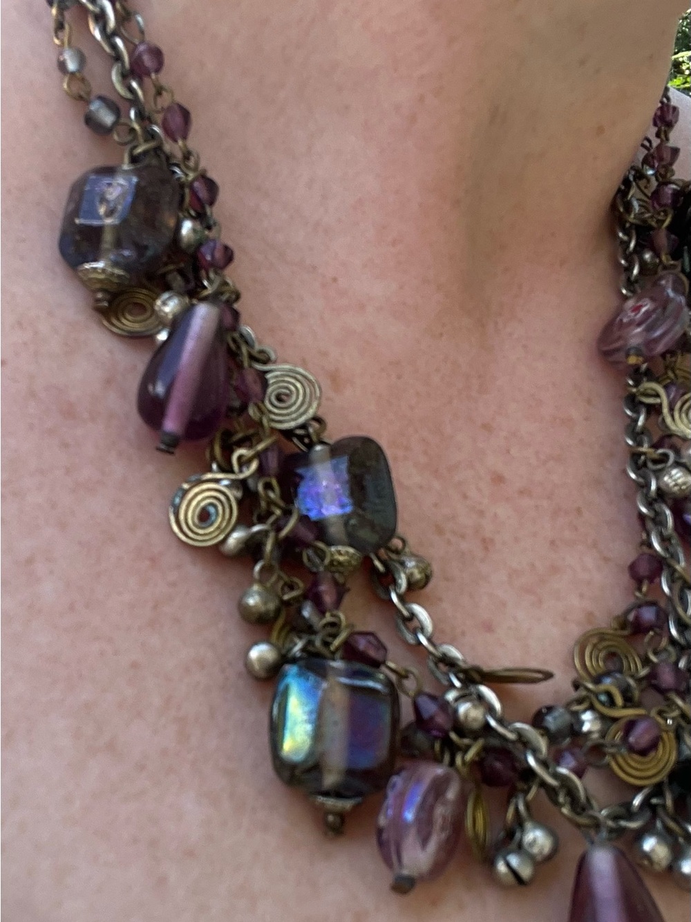 Vintage multi-strand statement necklace, gypsy Boho - Women Jewelry